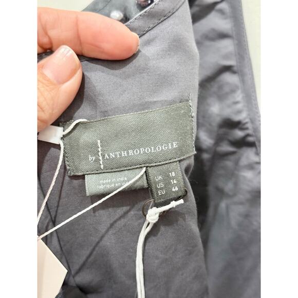 NWT Anthropologie Pearl Embellished V-Neck Crop Bra Top Gray Women's Size 14 - Picture 5 of 5